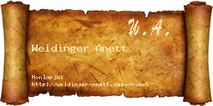 Weidinger Anett névjegykártya
